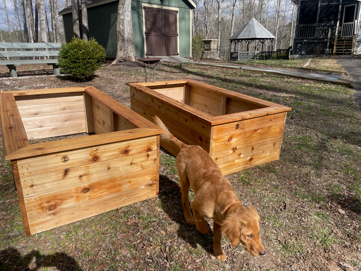 5/4-inch-thick cedar garden beds