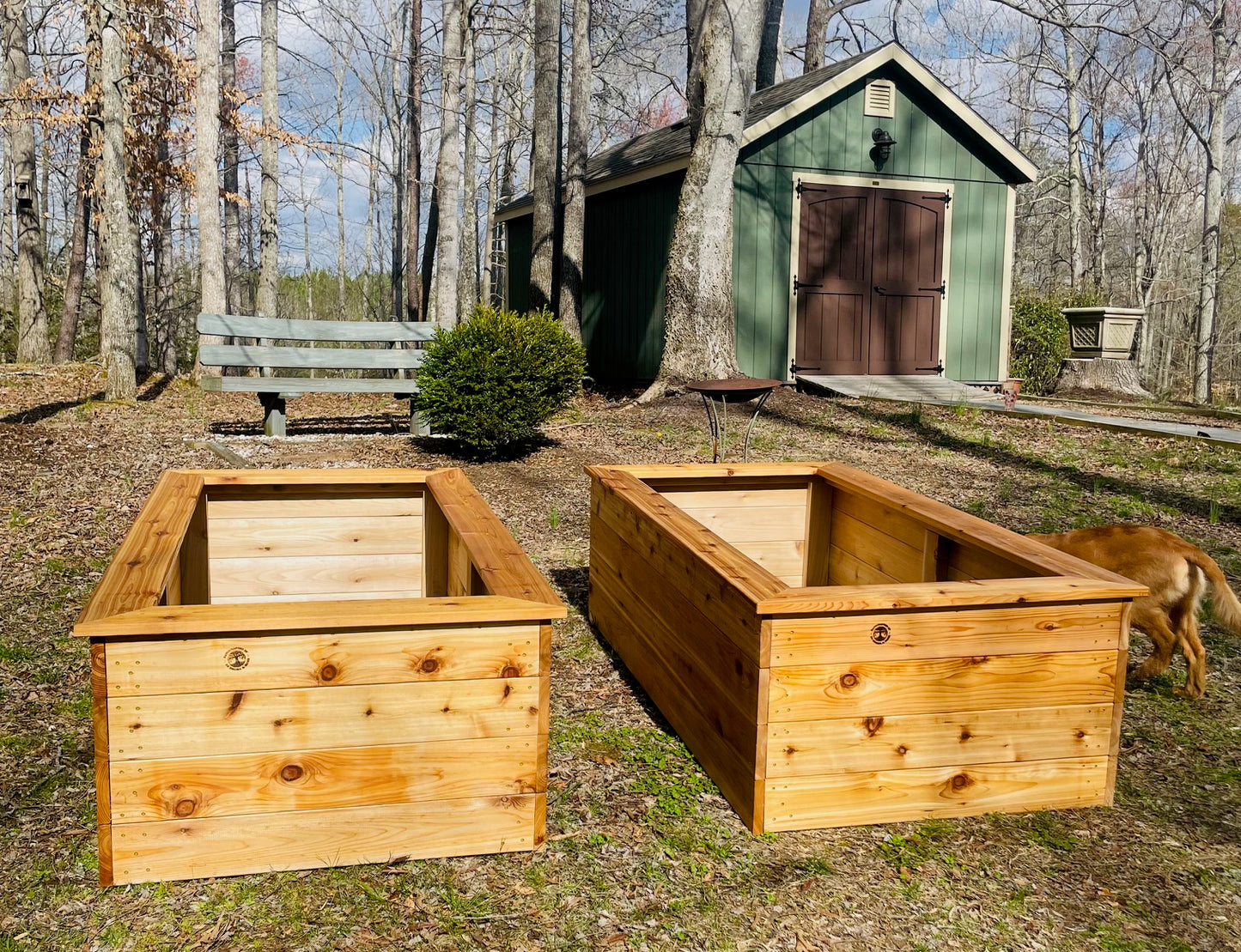 5/4-inch-thick cedar garden beds